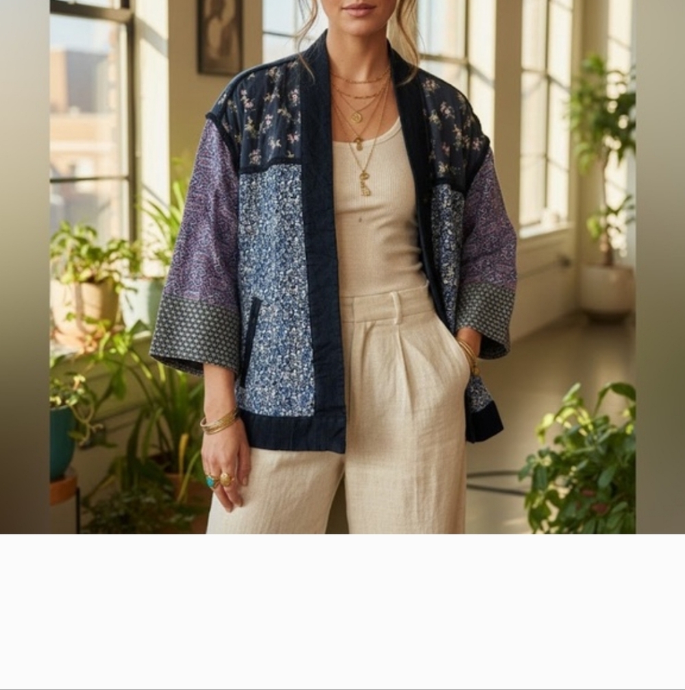 Beautiful Quilted Floral Light Jacket